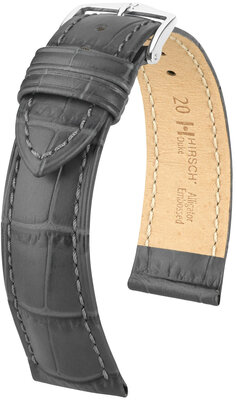 Leren riem Hirsch Duke L 01028030NQ-2, grijs, kalfsleer, lengte L