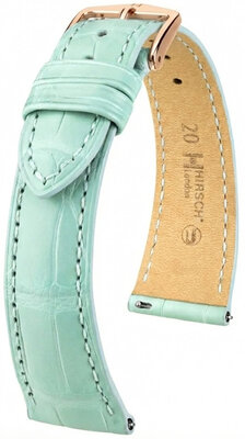 Lederen riem Hirsch London L 04207081-7, blauw, alligatorleer, lengte L, Quick Release