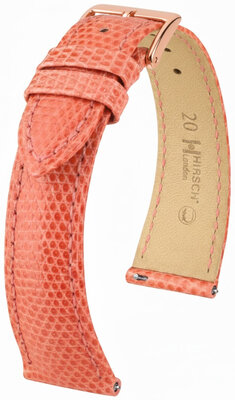 Lederen riem Hirsch London L 04266022-7, oranje, hagedissenleer, lengte L, snelsluiting