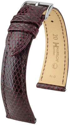 Lederen riem Hirsch London L 04266060-2, rood, hagedissenleer, lengte L, snelsluiting