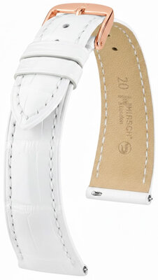 Lederen riem Hirsch London L 04307000-7, wit, alligatorleer, lengte L, Quick Release