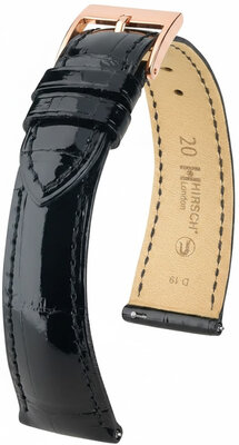 Lederen riem Hirsch London L 04307050-7, zwart, alligatorleer, lengte L, Quick Release