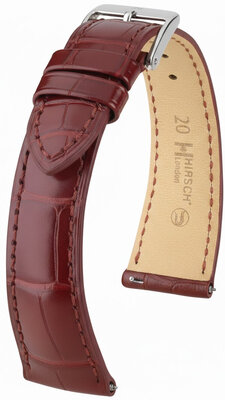 Lederen riem Hirsch London L 04307069-2, rood, alligatorleer, lengte L, Quick Release