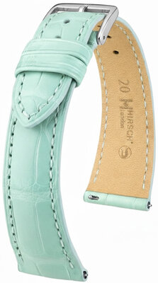 Lederen riem Hirsch London L 04307081-2, blauw, alligatorleer, lengte L, Quick Release