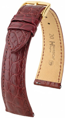 Leren riem Hirsch Regent L 04107069-1, rood, alligatorleer, lengte L, snelsluiting