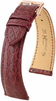 Leren riem Hirsch Regent L 04107069-7, rood, alligatorleer, lengte L, snelsluiting