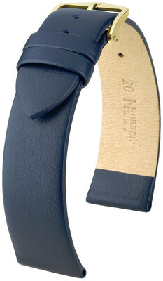 Leren riem Hirsch Toronto L 03702080NQ-1, blauw, kalfsleer, lengte L