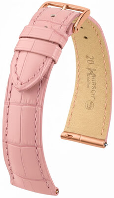 Leren horlogeband Hirsch London L 04207022-7, oranje, alligatorleer, lengte L, Quick Release