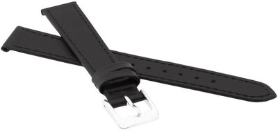 Leren riempje JVD R18201 18mm, zwart