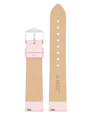 Leren horlogeband Hirsch Cashmere M 03902123-2, roze, kalfsleder, lengte M, Quick Release