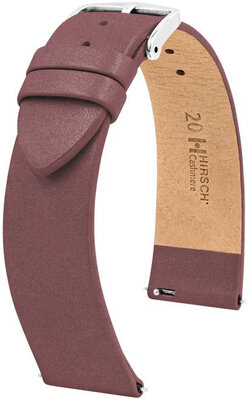 Leren horlogeband Hirsch Cashmere M 03902161-2, bruin, kalfsleder, lengte M, Quick Release