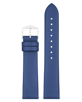 Leren horlogeband Hirsch Cashmere M 03902180-2, blauw, kalfsleder, lengte M, Quick Release