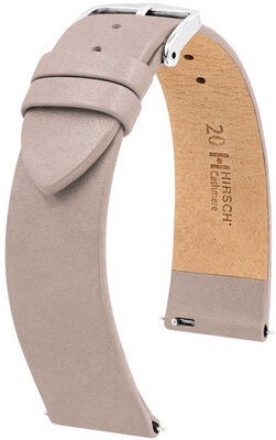 Leren horlogeband Hirsch Cashmere M 03902195-2, beige, kalfsleder, lengte M, Quick Release