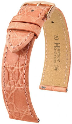 Leren horlogeband Hirsch Genuine Croco L 01808022-7, oranje, krokodillenleer, lengte L, Quick Release