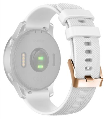 Siliconen bandje Ricardo 18mm (pro Garmin Venu 2S/3S, Vívoactive 4S, Forerunner 265S, Venu 4 (41mm) aj.), wit, Quick Release