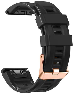 Silikonový řemínek Ricardo 20mm (pro Garmin Fenix 8/7S/6S (43mm), aj.), černý, QuickFit