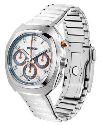 Robot Robotic One Silver 2501ST01 Automatic Chronograph (+ reserveriempje)