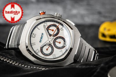Robot Robotic One Silver 2501ST01 Automatic Chronograph (+ reserveriempje)