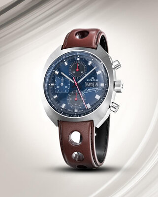 Edox Sportsman Automatic 01132-3BU-BUGN Fangio Limited Edition 115pcs (+ reserveriempje)