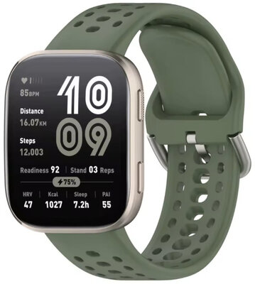 Siliconen horlogeband Amazfit 22mm, groen, Quick Release