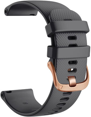 Siliconen horlogeband Ricardo Aprica 18mm, Black, Quick Release