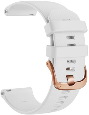 Siliconen horlogeband Ricardo Aprica 20mm, White, Quick Release