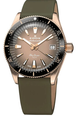 Edox SkyDiver 38 Date Automatic 80131-37rnc-vdbei (+ reserveriempje)