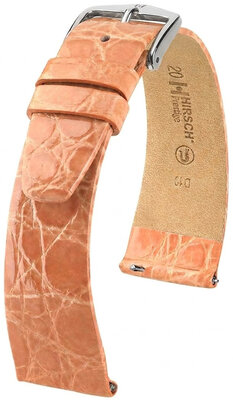 Leren riempje Hirsch Prestige 02208122-2, oranje, krokodillenhuid, Quick Release