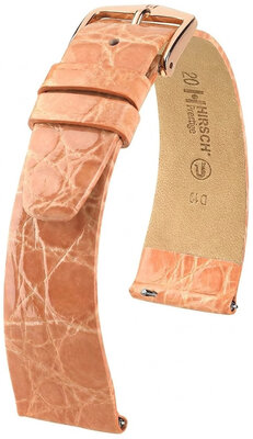 Leren riempje Hirsch Prestige 02208122-7, oranje, krokodillenhuid, Quick Release