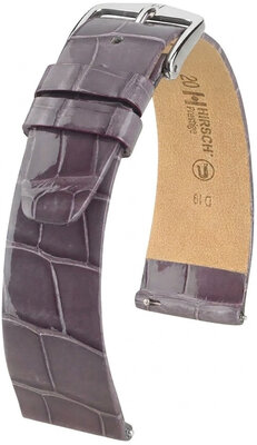 Leren riempje Hirsch Prestige 02307112-2, paars, alligator huid, Quick Release