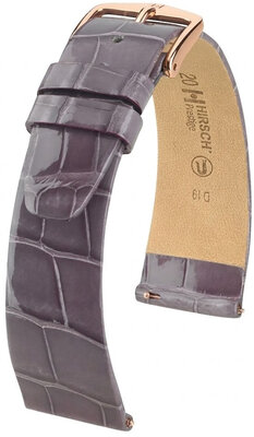 Leren riempje Hirsch Prestige 02307112-7, paars, alligator huid, Quick Release