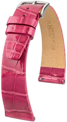 Leren riempje Hirsch Prestige 02307124-2, roze, alligator huid, Quick Release