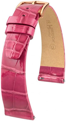 Leren riempje Hirsch Prestige 02307124-7, roze, alligator huid, Quick Release