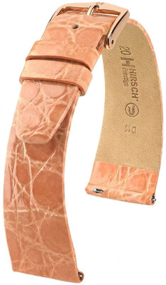 Leren horlogeband Hirsch Prestige L 02208022-7, oranje, krokodillenleer, lengte L, Quick Release