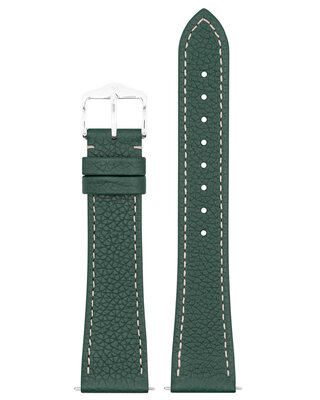 leren horlogeband Hirsch Bologna M 01802140-2, groen, kalfshuid, lengte M, Quick Release
