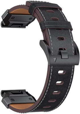 Leren horlogeband Ricardo Sappada 22mm, Black, QuickFit