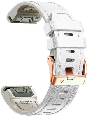 Leren horlogeband Ricardo Sansicario 20mm, White, QuickFit