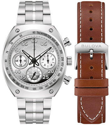Bulova Archive Series "Shelby" Racer Chronograph Quartz 96K118 Limited Edition 9999pcs (+ reserveriempje)