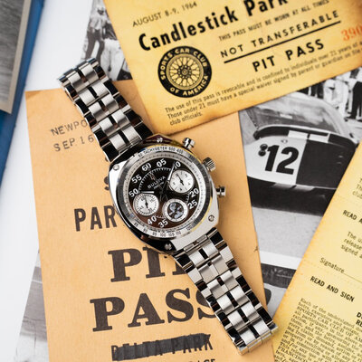 Bulova Archive Series "Shelby" Racer Chronograph Quartz 96K118 Limited Edition 9999pcs (+ reserveriempje)