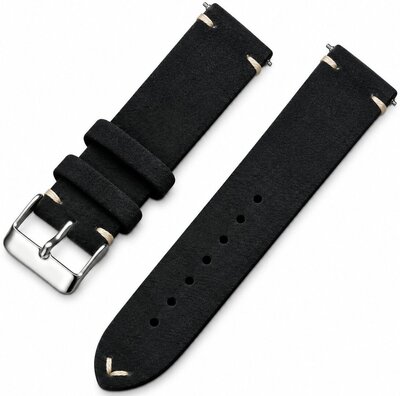 Leren horlogeband Ricardo Alba premium, Black, Quick Release