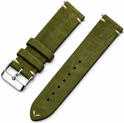 Leren horlogeband Ricardo Alba premium, Green, Quick Release