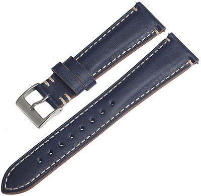 Leren horlogeband Ricardo Aosta premium, Blue, Quick Release