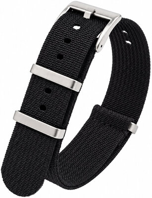 Textiel bandje Ricardo Olbia premium, Black, NATO