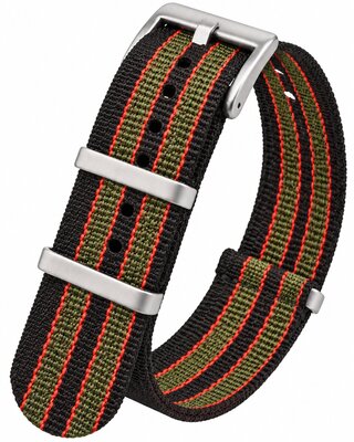 Textiel bandje Ricardo Ravenna premium, Green/Black, NATO