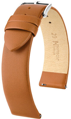 leren horlogeband Hirsch Toronto XL 03702270-2, bruin, kalfsleer, lengte XL, Quick Release
