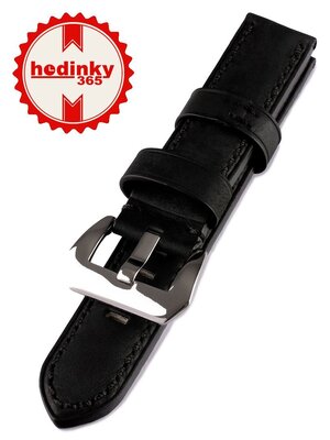 Leren horlogeband Mavex HYP-05-BLACK, zwart