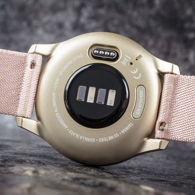 Garmin Vívomove 3 Style, Lichtgoud/Roze Nylon Band