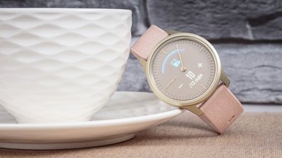 Garmin Vívomove 3 Style, Lichtgoud/Roze Nylon Band