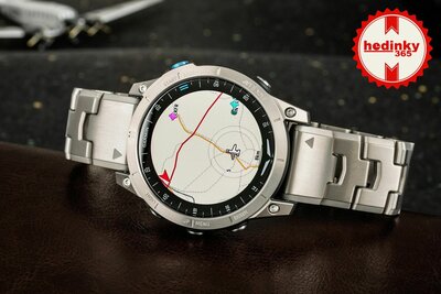 Garmin D2 Mach 1, Vented Titanium Bracelet (+ reserveriempje)