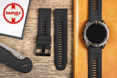 Siliconen bandje Ricardo 26mm (pro Garmin Fenix 8/7X/6X (51mm), Tactix aj.), zwart, QuickFit